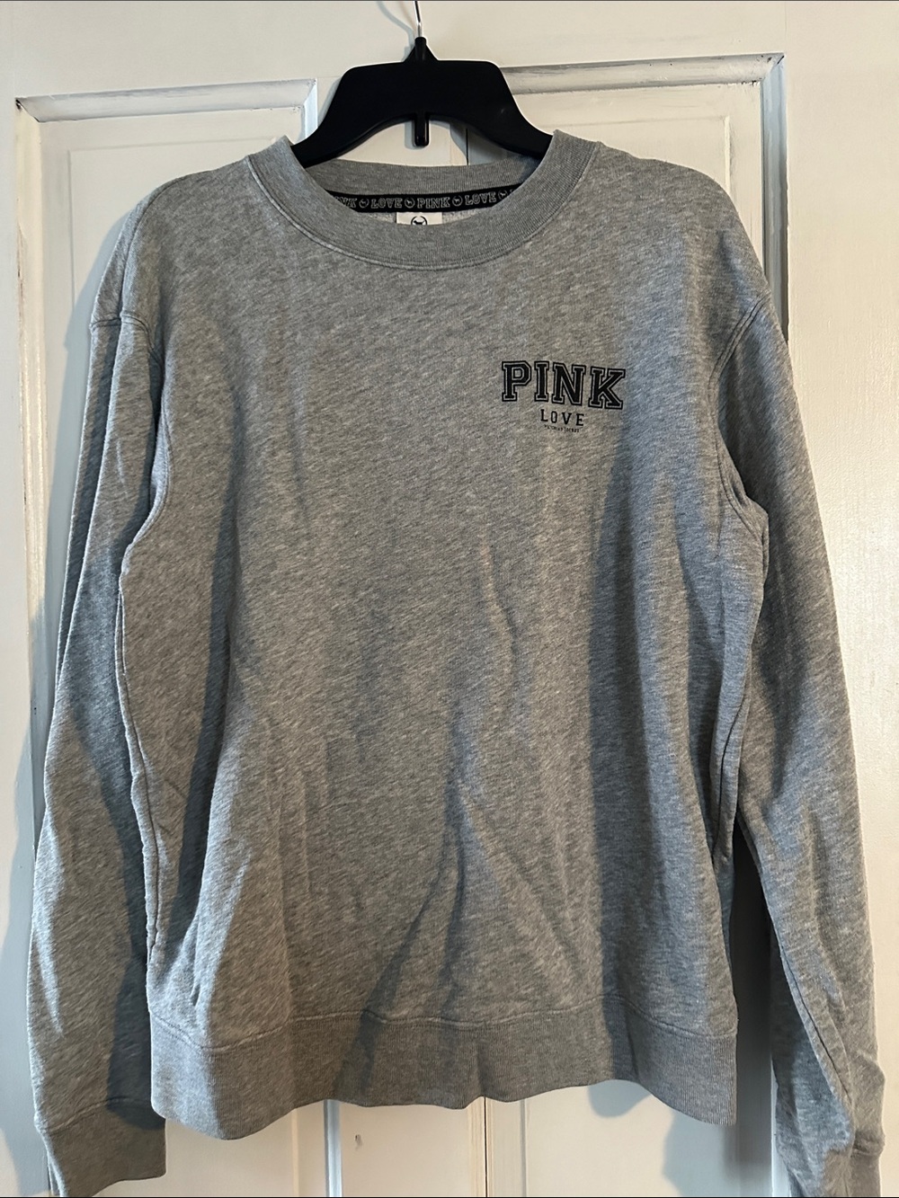 PINK Victoria's Secret Gray 'LOVE' Men's Crewneck Sweatshirt